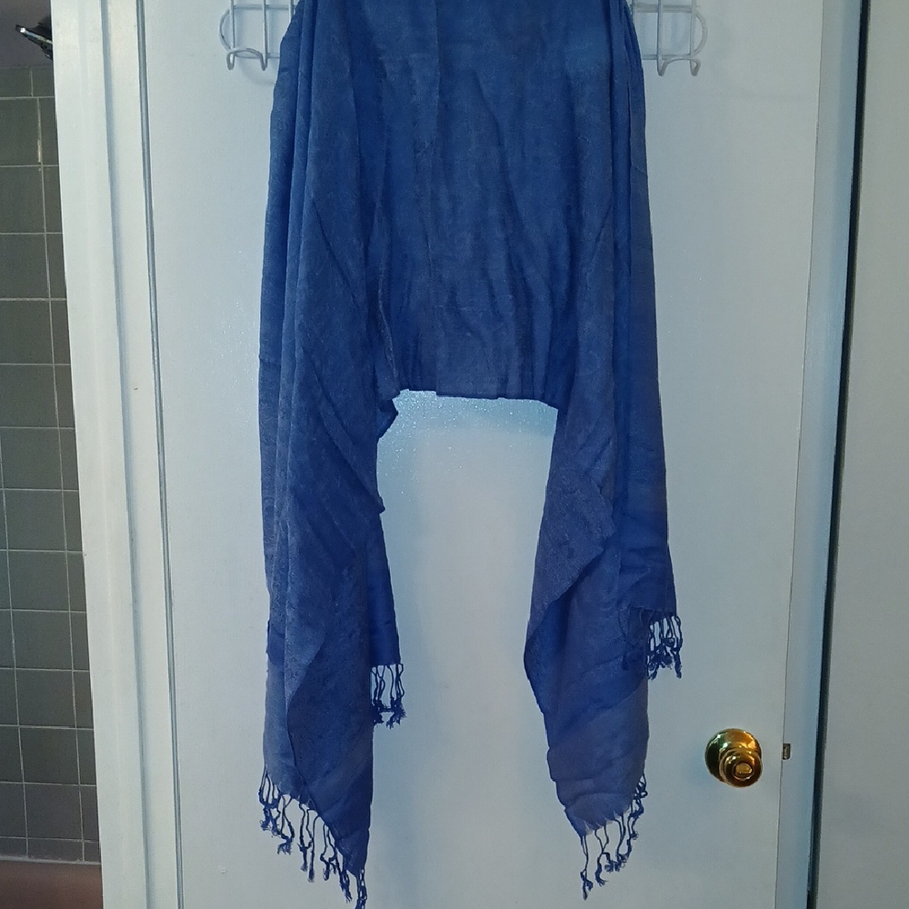 Pashmina Blue Silk Blend Scarf